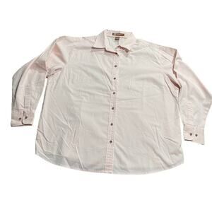 VTG Harriton Women's 2XL Easy Blend Long-Sleeve Collared Twill Shirt Pink M500W